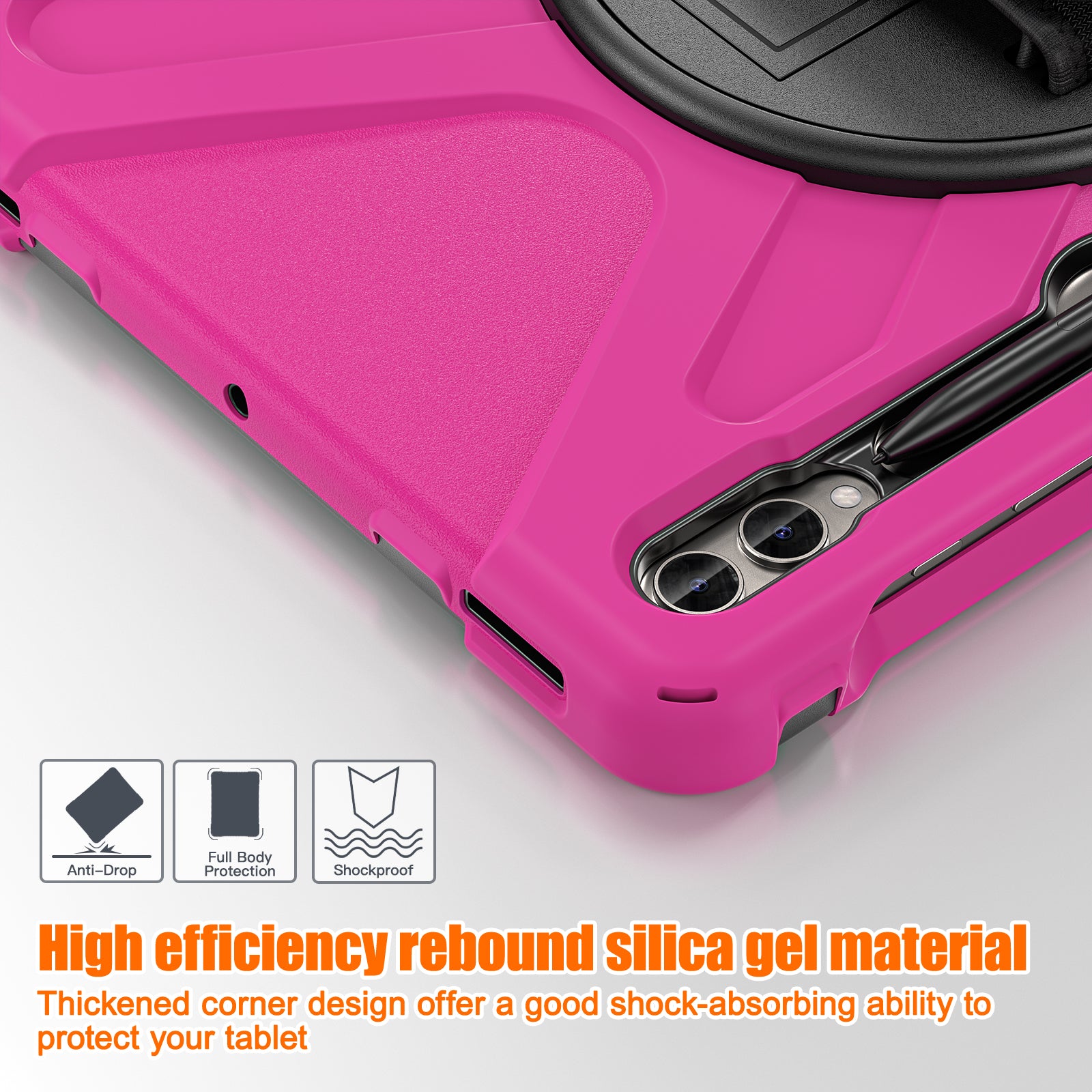 Case for Samsung Galaxy Tab S9 FE+ / S9+ / S8+ / S7+ / S7 FE T730 T735 T736B T736N Tablet Cover with Shoulder Strap - Rose Case for Samsung Galaxy Tab S9 FE+ / S9+ / S8+ / S7+ / S7 FE T730 T735 T736B T736N Tablet Cover with Shoulder Strap - Rose